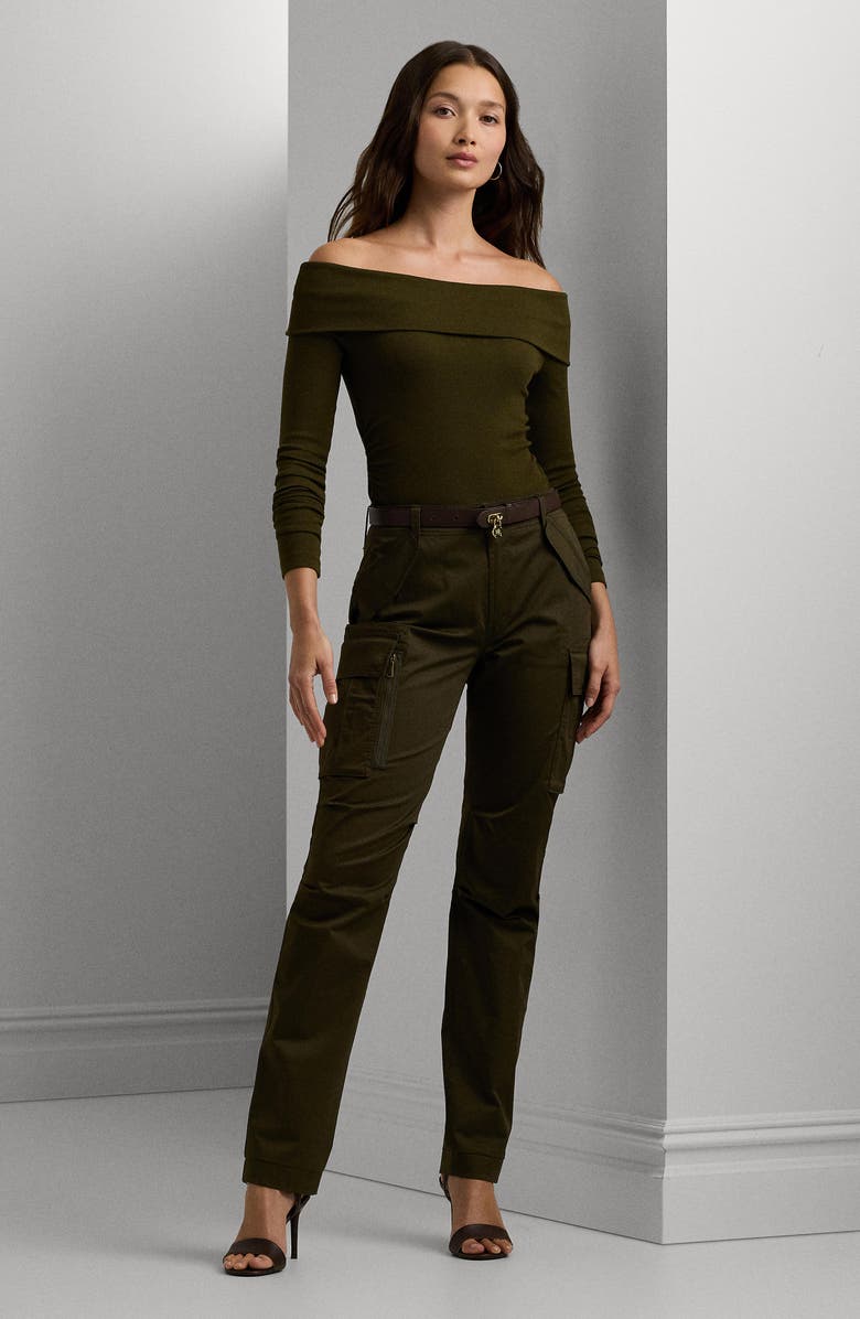 Lauren Ralph Lauren Rib Off the Shoulder Top, Alternate, color, 