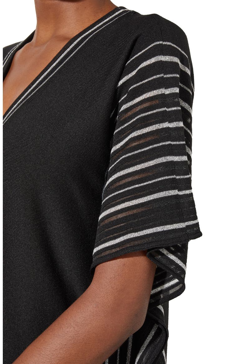Shimmer Stripe Knit Dress, Alternate, color, BLACK/ SILVER