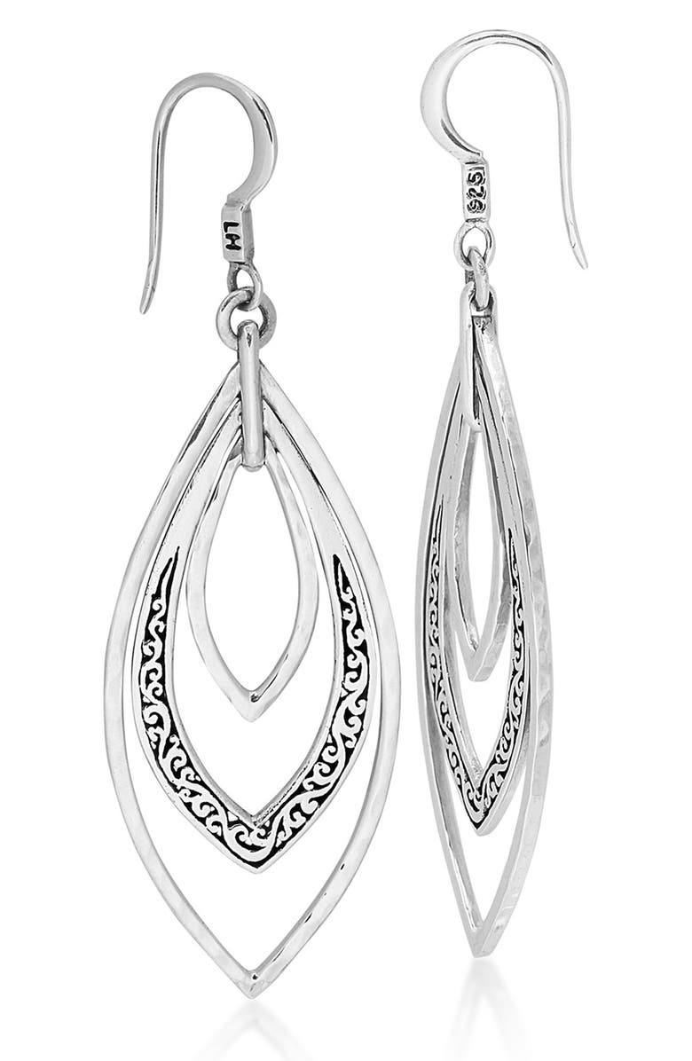 Lois Hill Sterling Silver Layered Marquis Drop Earrings, Main, color, 