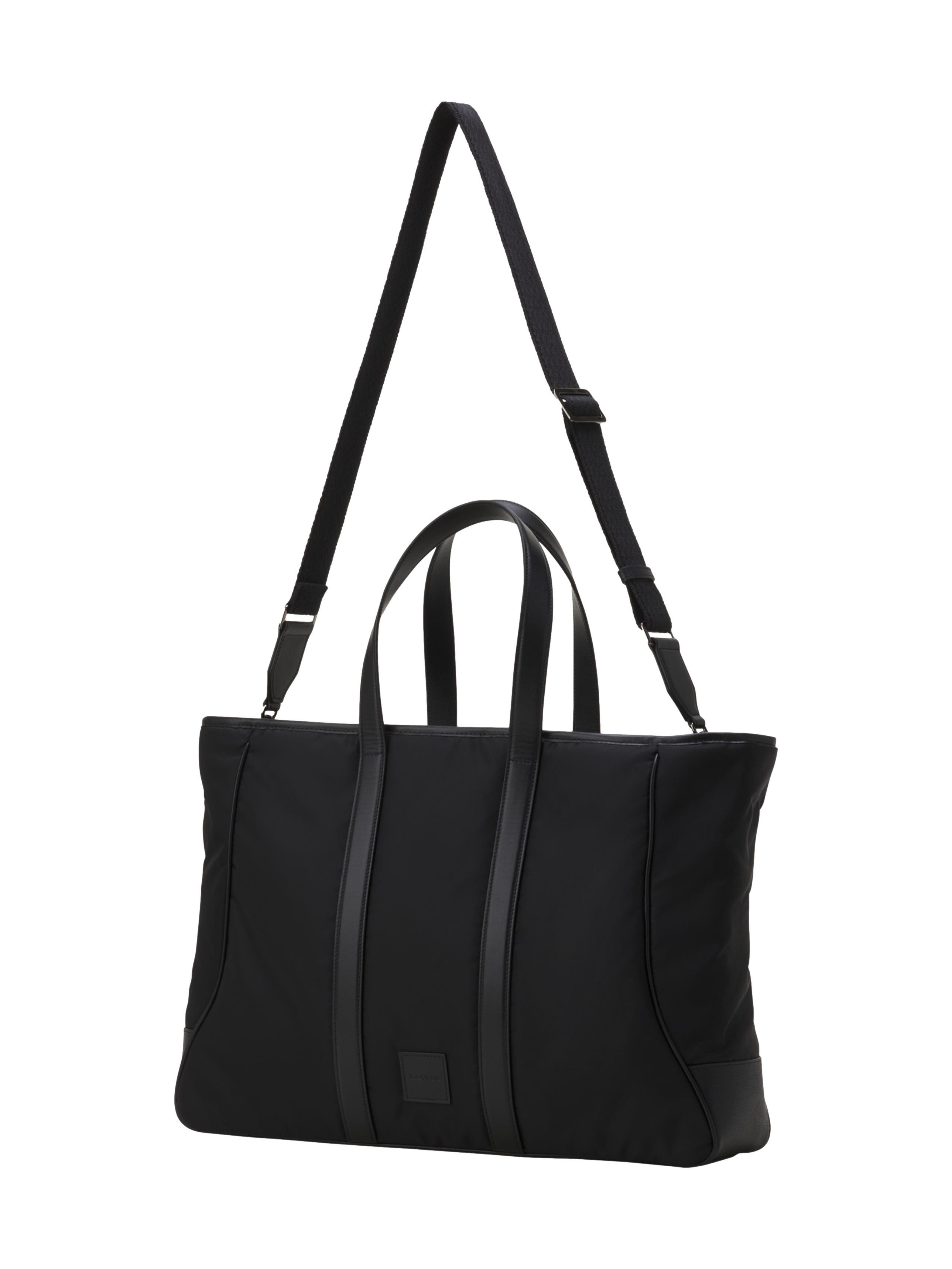 Lanvin Curb Nylon Tote Bag, Alternate, color, Black