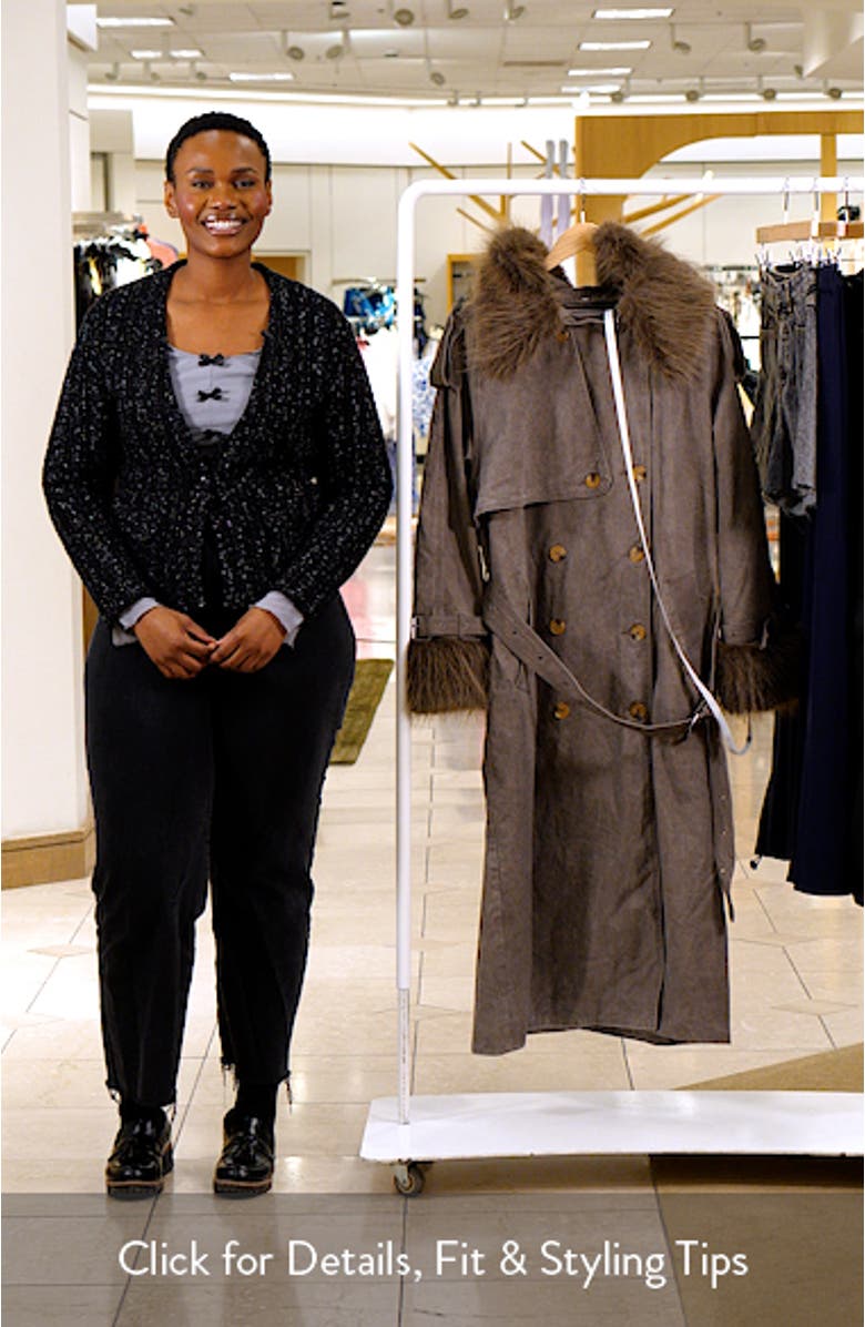 Vania Oversize Faux Fur Hooded Trench Coat, sales video thumbnail