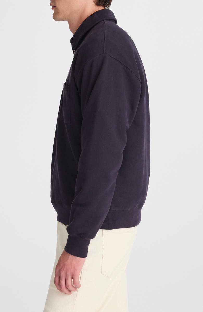 Madewell The McCarren Midweight Quarter Zip Sweatshirt, Alternate, color, Obsidian Blue
