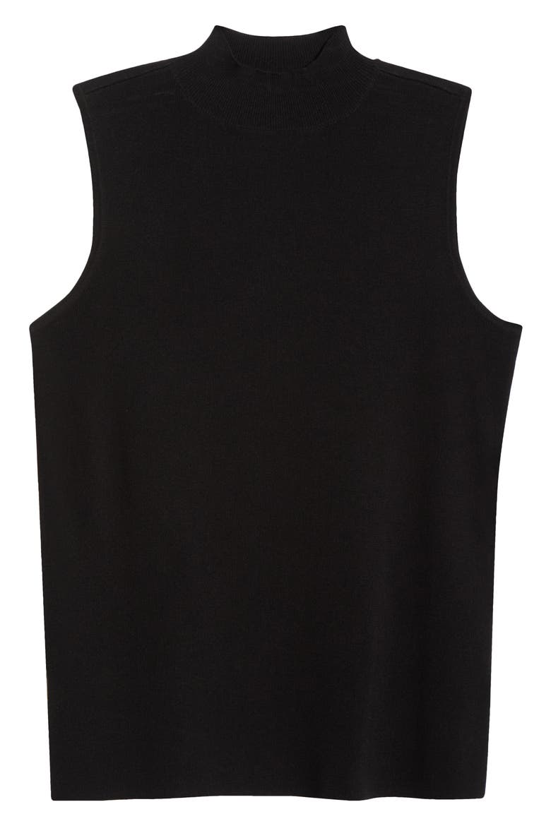 Sleeveless Mock Neck Sweater, Alternate, color, BLACK