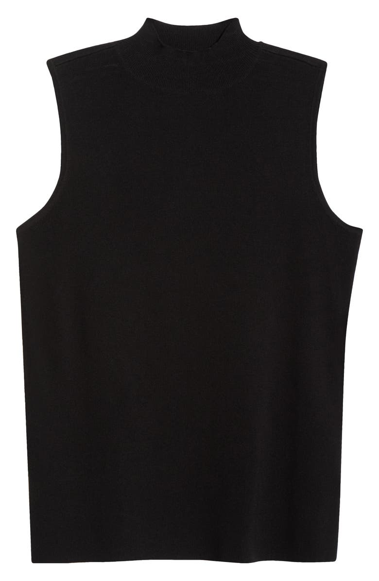 Tahari ASL Sleeveless Mock Neck Sweater, Main, color, Black