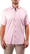 Maceoo Galileo Resistance0123 Pink Short Sleeve Cotton Button-Up Shirt