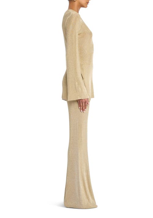 Ser.o.ya Ines Metallic Knit Top In Neutral