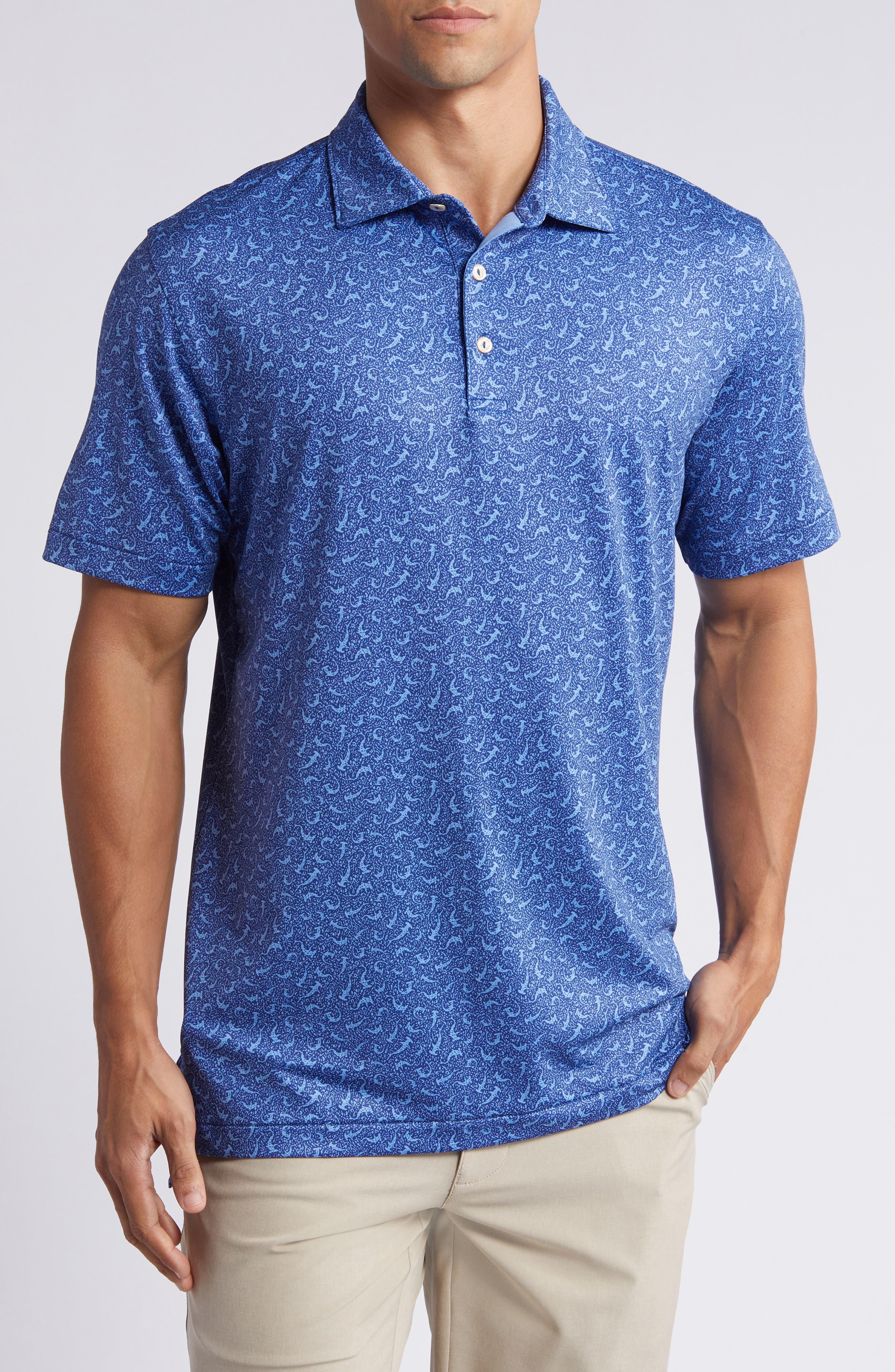Hammer Time Shark Print Performance Golf Polo (Men) | Nordstromrack