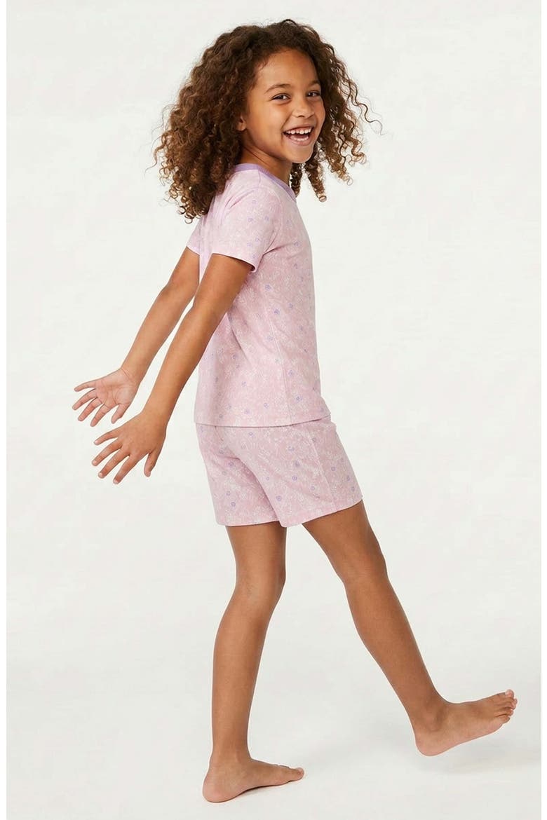 100% Organic Cotton Print Shortie Snug Fit Kids Pajamas, Alternate, color, Blush Meadow