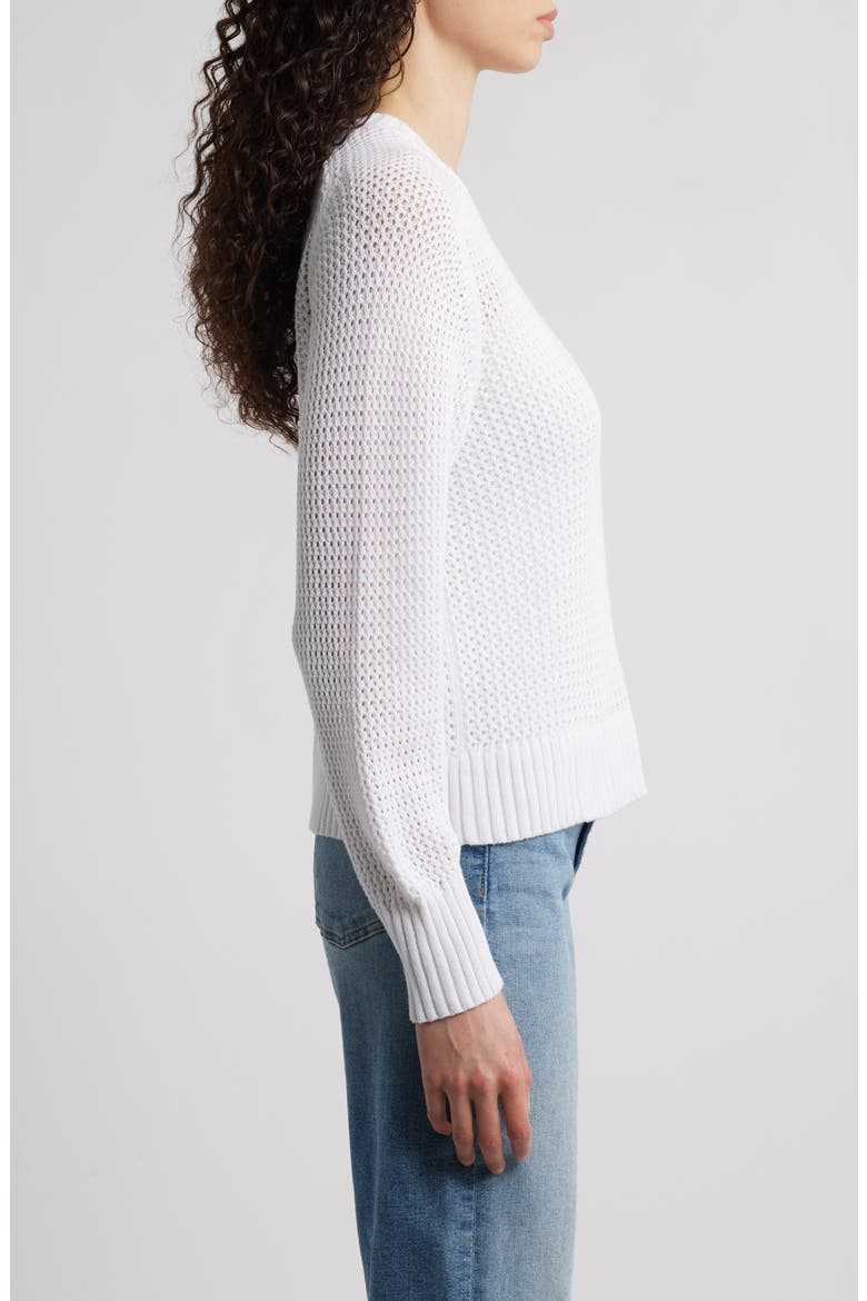 Margot Openwork Cotton Mesh Sweater, Alternate, color, BLEACH WHITE