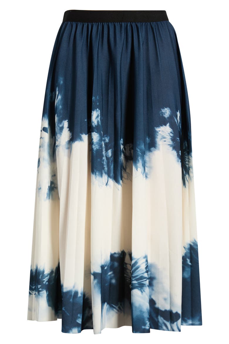 Robbie Print Midi Skirt, Alternate, color, BLUE