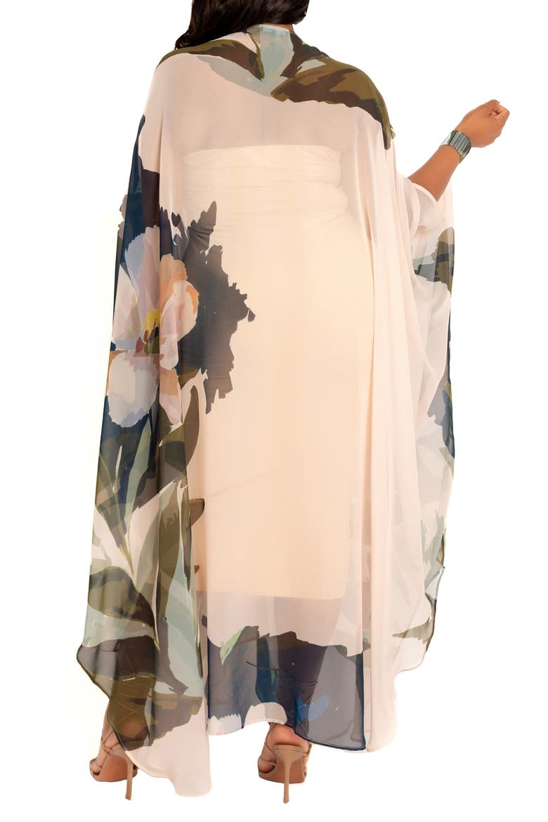Floral Robe with Wristband, Alternate, color, BEIGE MULTI