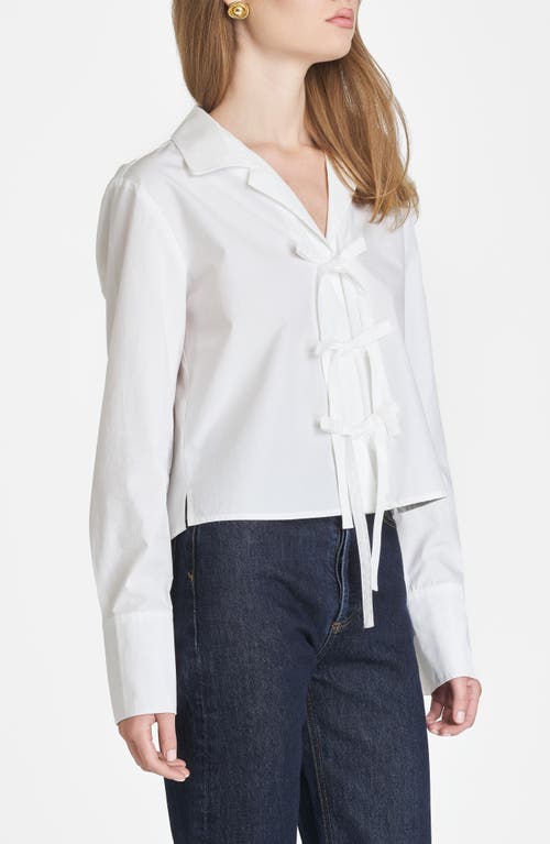 Wayf Alexandra Tie Front Cotton Poplin Top