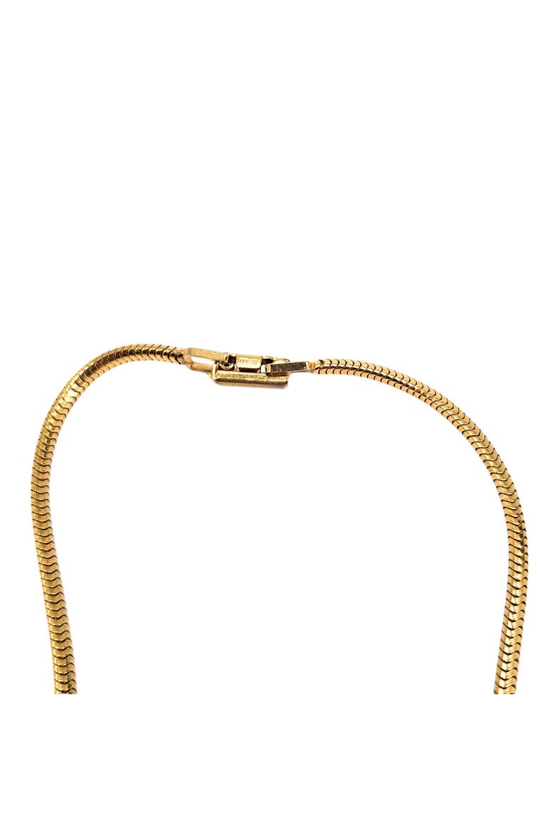 Leo Glass Vintage Rhinestone Necklace Gold Tone Chain Elegant Jewelry 16", Alternate, color, Gold