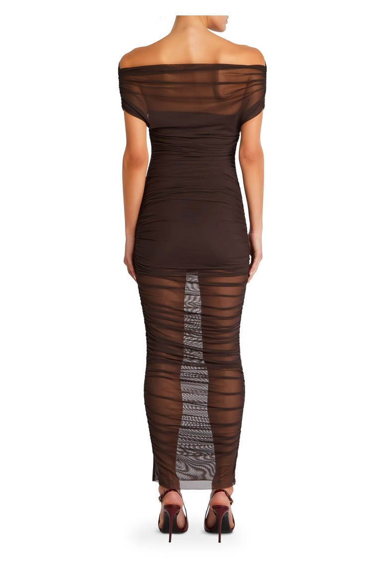 Noel Mesh Midi Dress, Alternate, color, Ash Brown