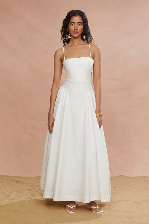 Amur Aliza Midi Poplin Dress In White