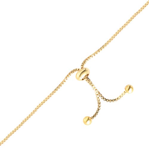 Disney Adjustable Heart Lariat Bracelet, 18kt Gold Plated In Gold