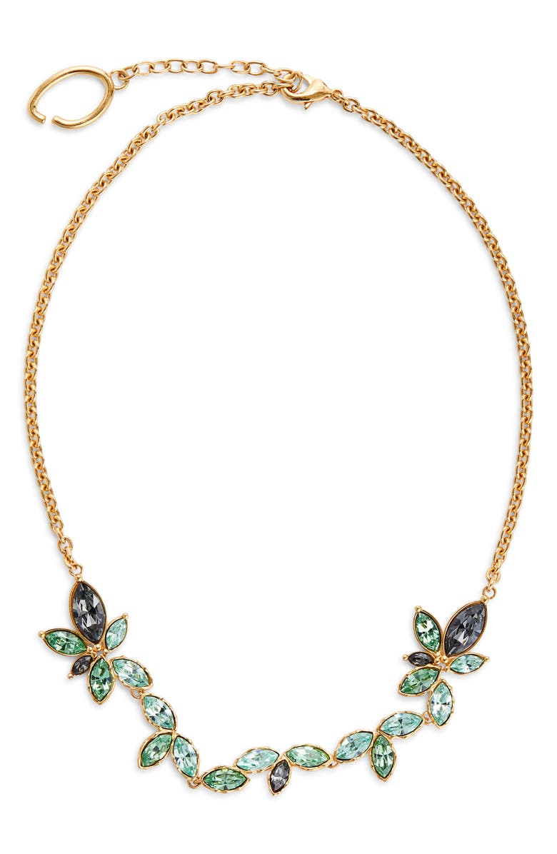 Oscar de la Renta Navette Scramble Necklace, Main, color, Peridot