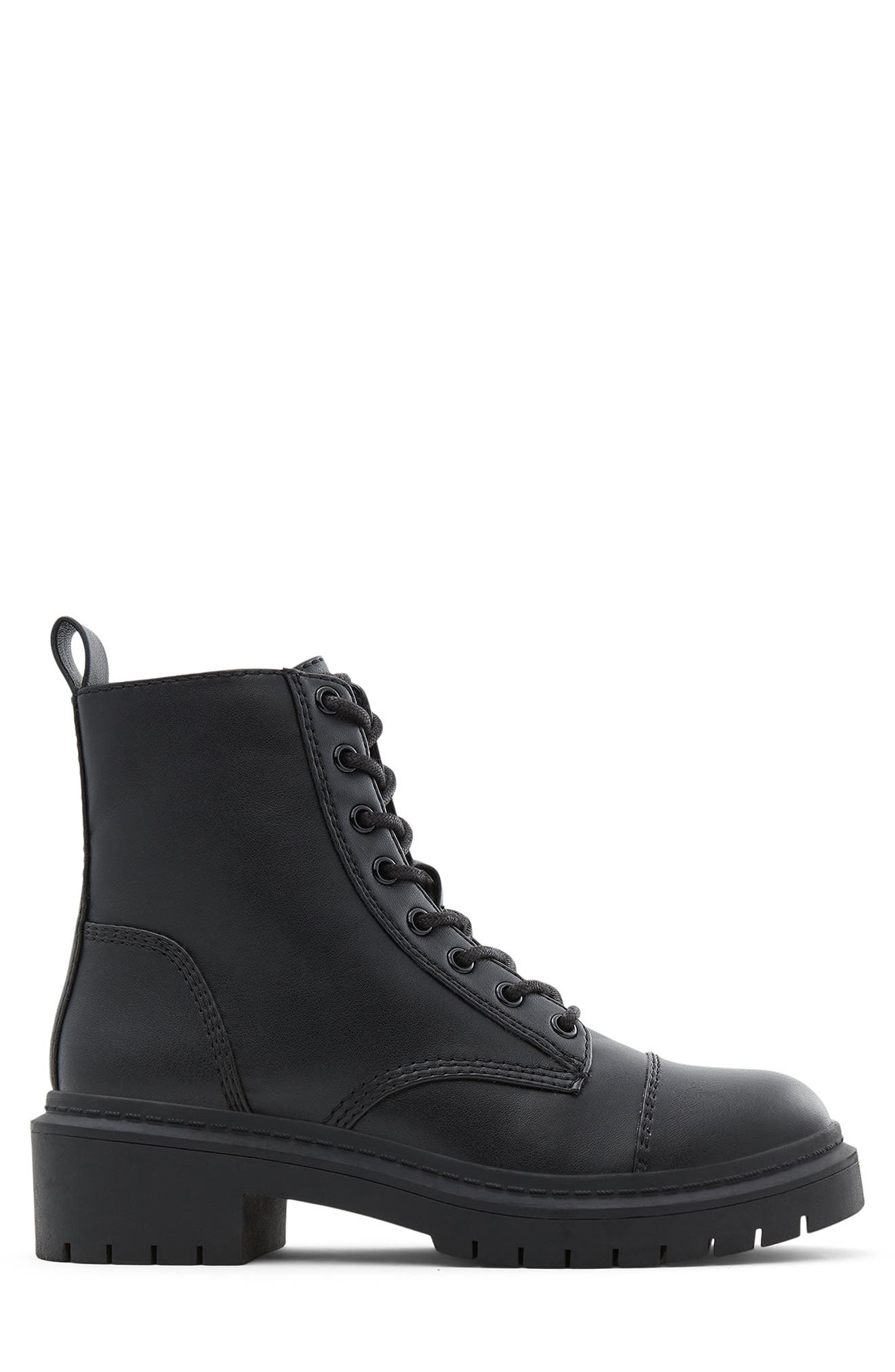 ALDO Goer Cap Toe Combat Boot, Alternate, color, Black