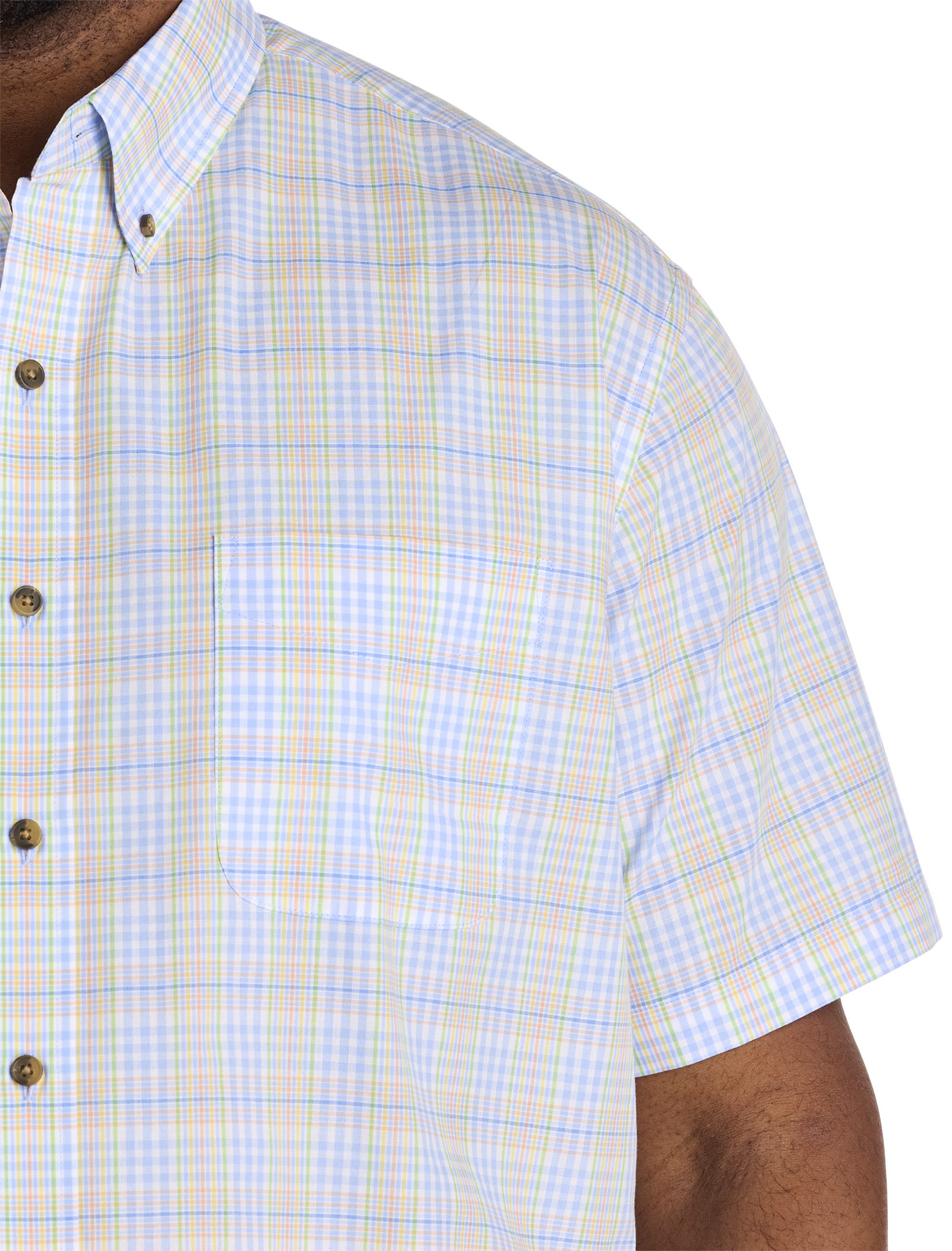 Big & Tall Easy-Care Medium Plaid Sport Shirt V5 - image 2