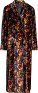 R13 Drapey Floral Double Breasted Velvet Duster Coat