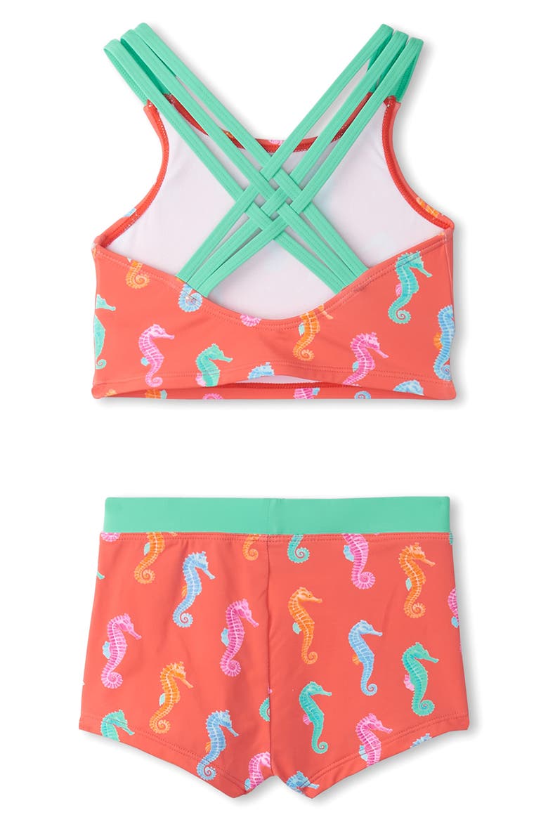 Kids' Seahorse Two-Piece Swimsuit, Alternate, color, ORANGE