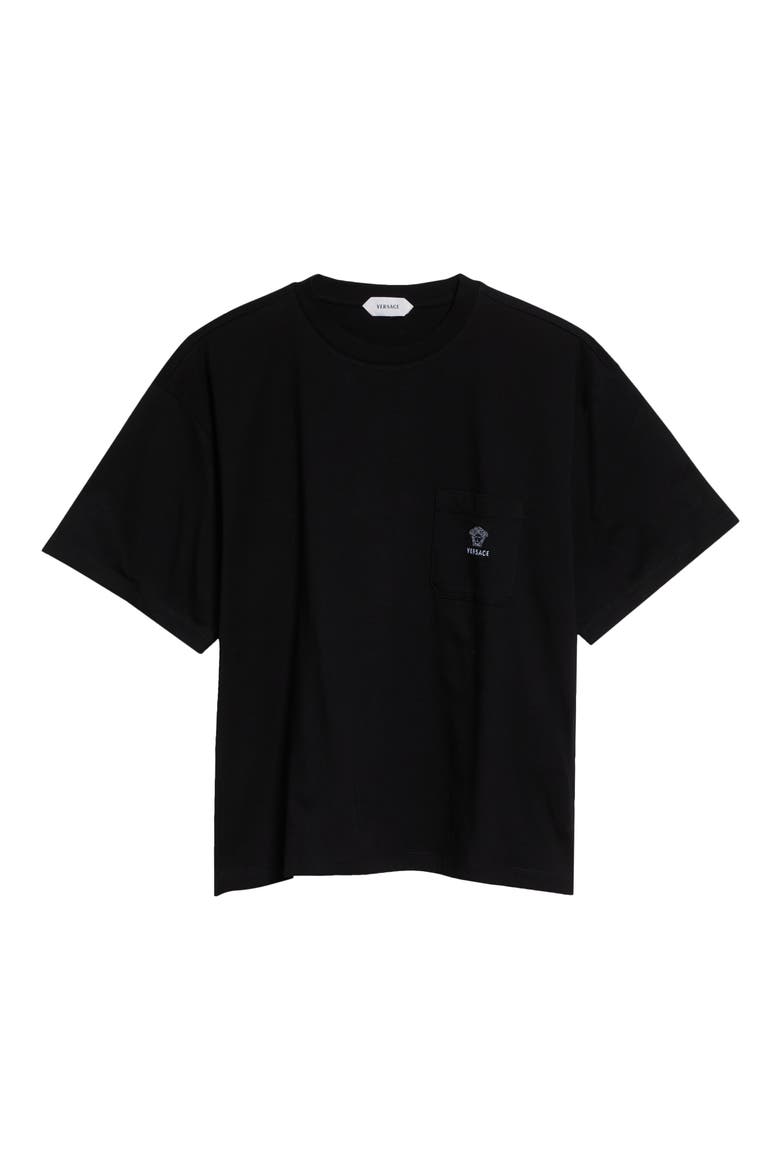 Embroidered Cotton Jersey Pocket T-Shirt, Alternate, color, BLACK