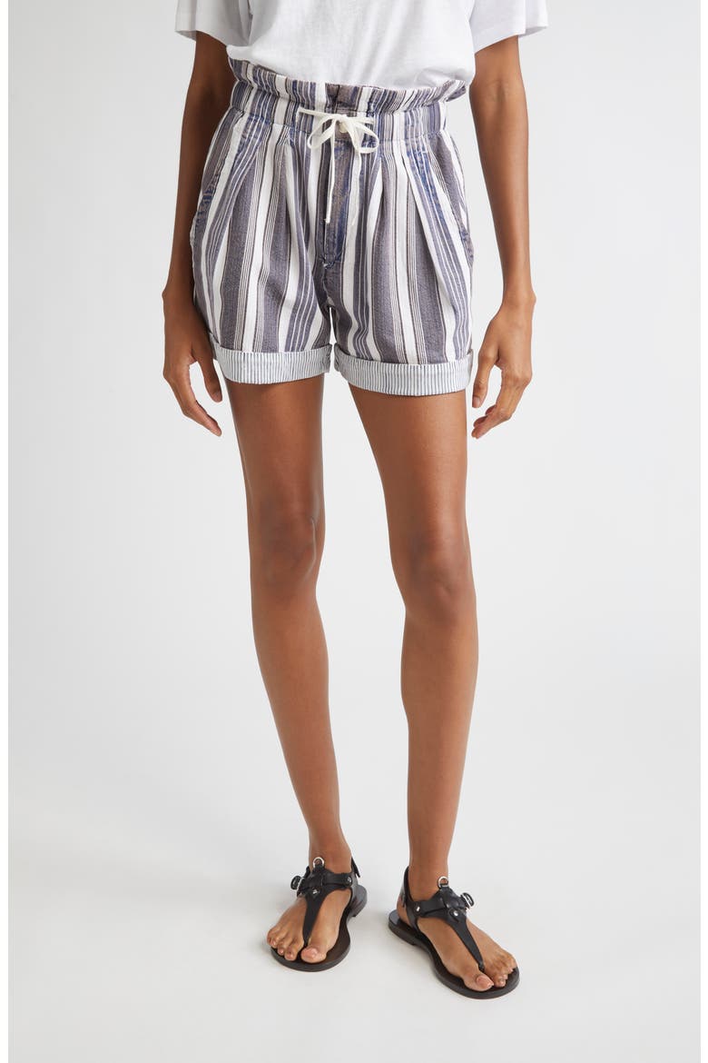 Nirma Stripe Shorts, Main, color, ECRU/ BLUE
