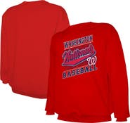 STITCHES Men's Stitches Red Washington Nationals Lightweight Crew Sweatshirt