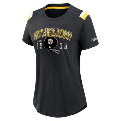 Women's Nike  Heather Black Pittsburgh Steelers Historic Slub Fashion T-Shirt
