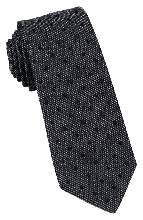 W.R.K Dot Silk Tie in Charcoal 