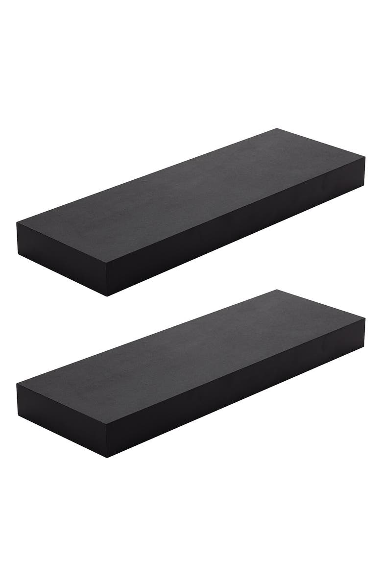 SORBUS Floating Shelves - Set of 2, Main, color, Black