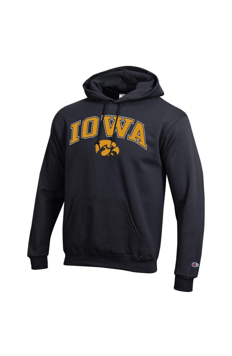 Champion Men's Champion Black Iowa Hawkeyes Arch Over Logo Pullover Hoodie, Alternate, color, Black