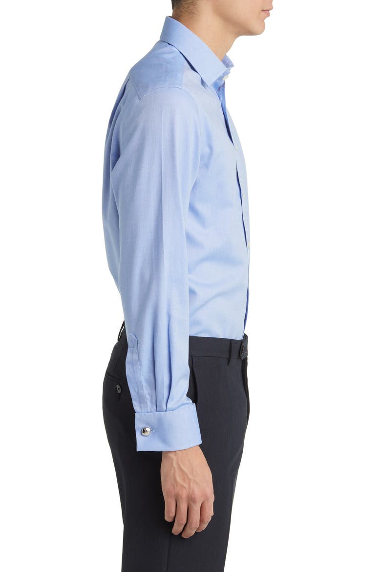 Non-Iron Royal Oxford Slim Fit Shirt Double Cuff, Alternate, color, BLUE