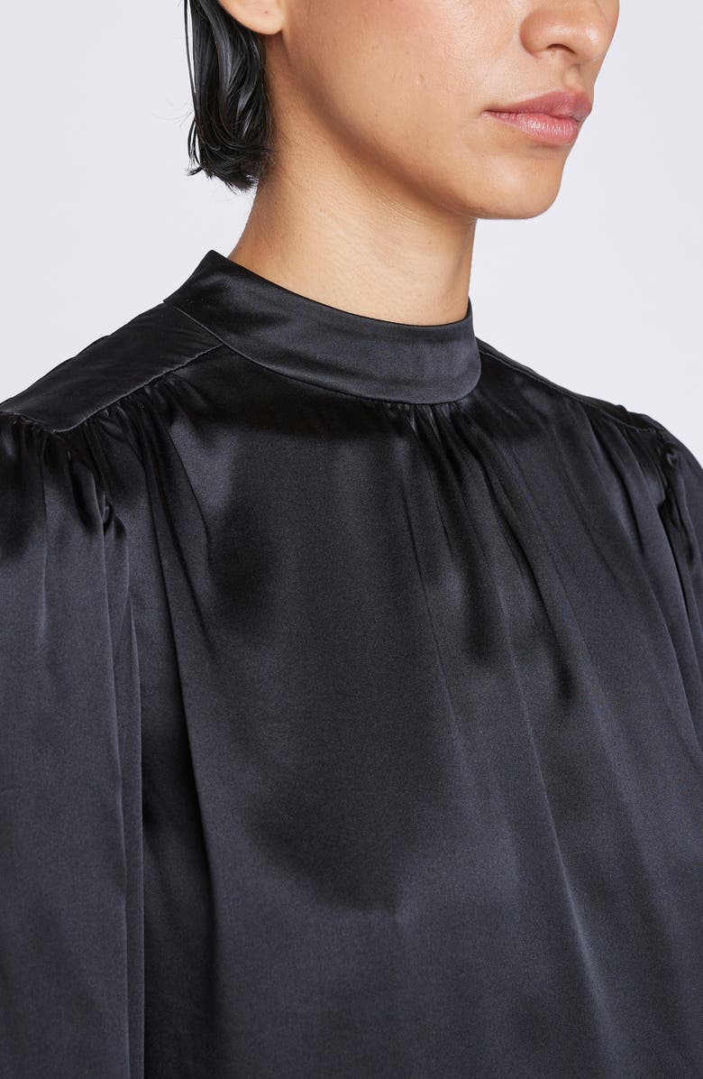 FRAME Mock Neck Silk Blouse, Alternate, color, 