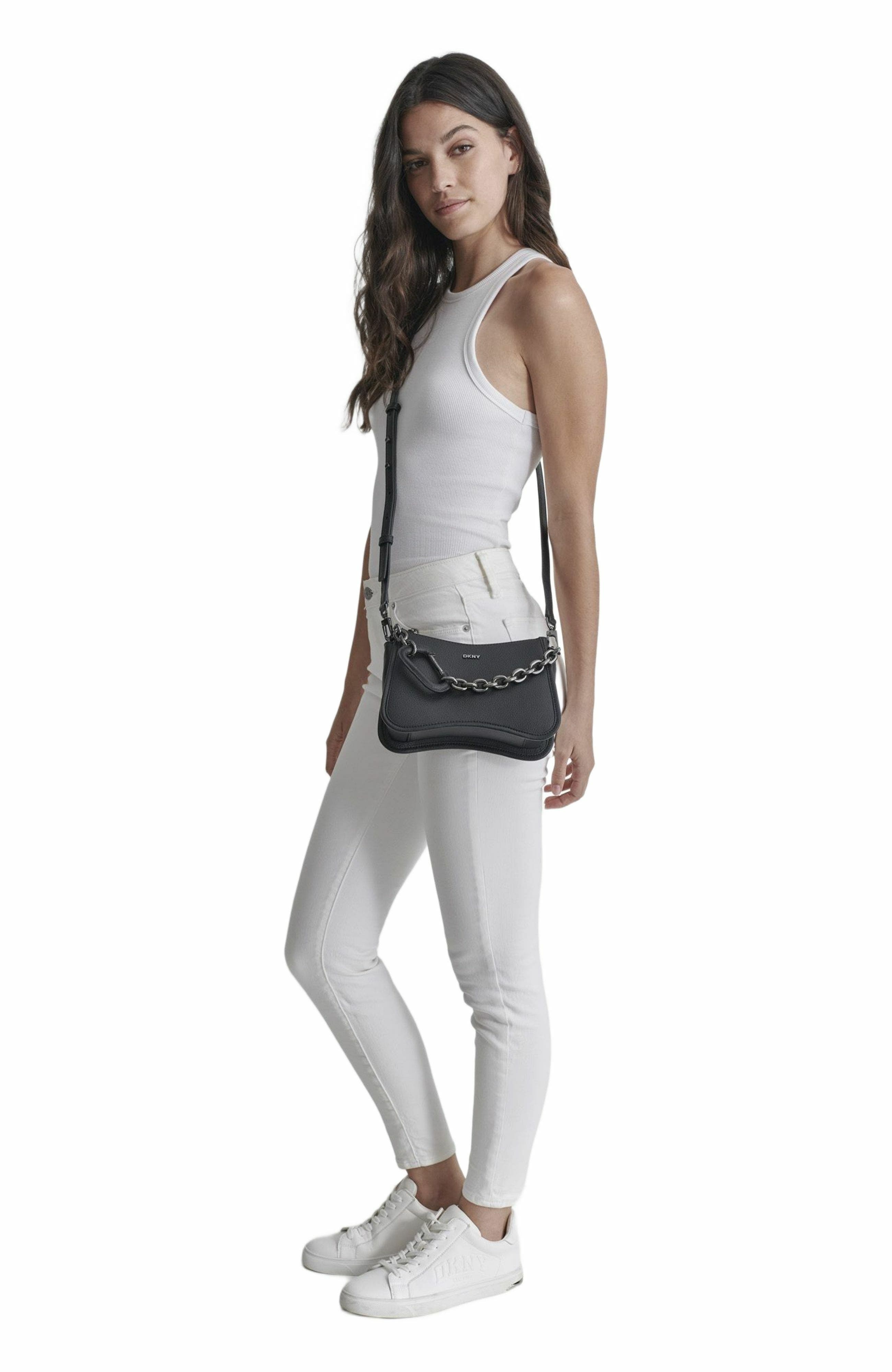 DKNY Adria Crossbody Bag, Alternate, color, Black/Gunmetal