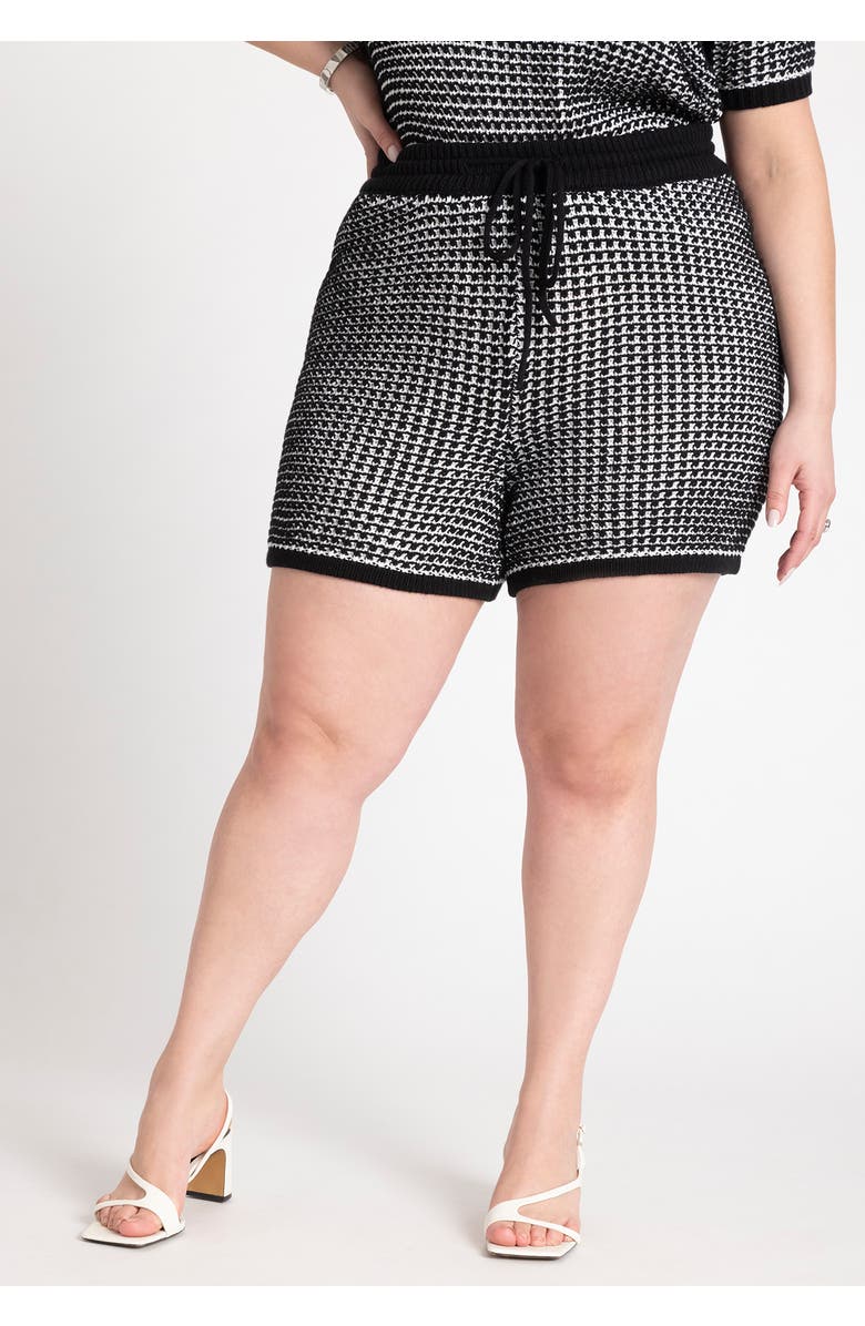 ELOQUII Knitted Short, Alternate, color, Cream And Black