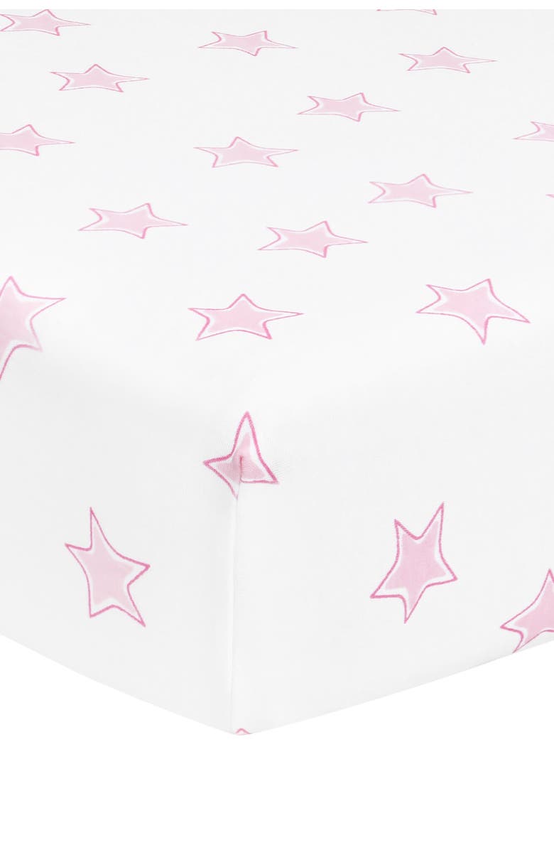 Nellapima Pink Stars Print Crib Sheets - Baby, Main, color, Pink