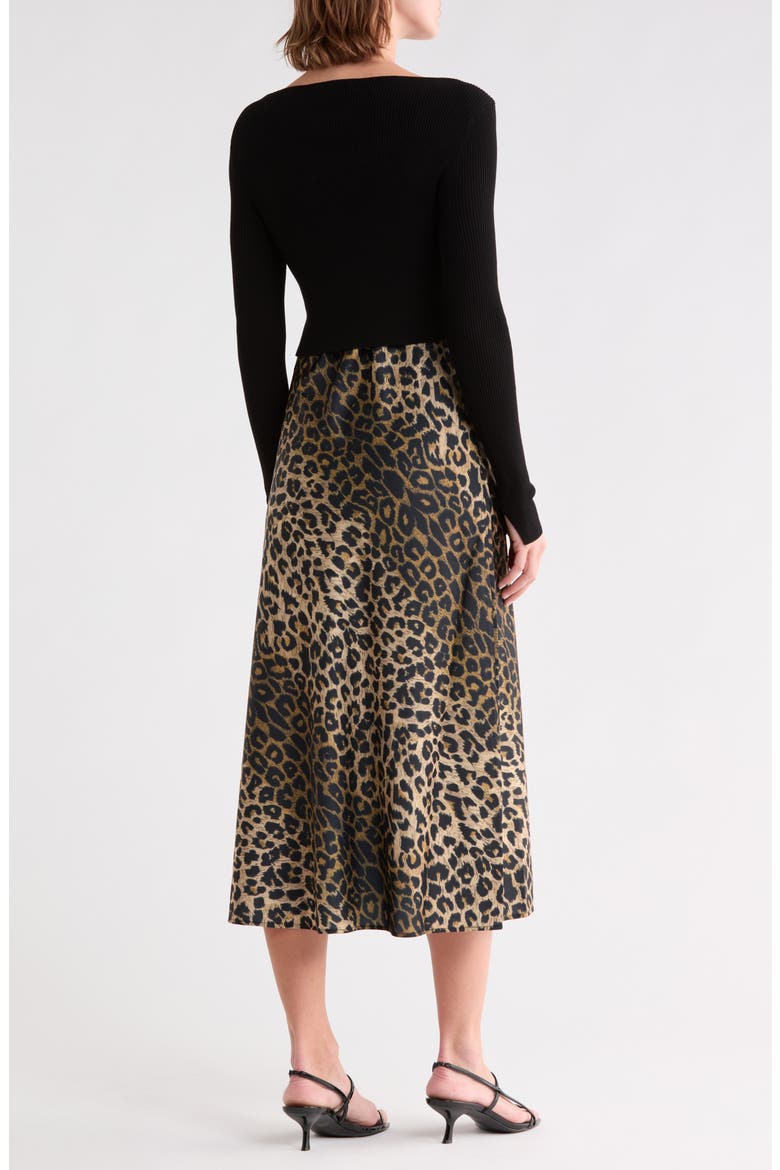 Hera Leppo Long Sleeved Midi Dress, Alternate, color, BLACK