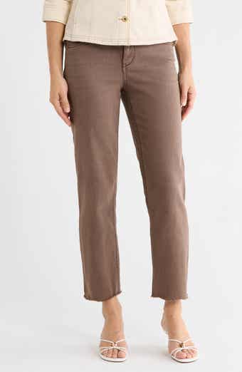 Democracy 'Ab'solution High Waist Fray Hem Straight Leg Jeans