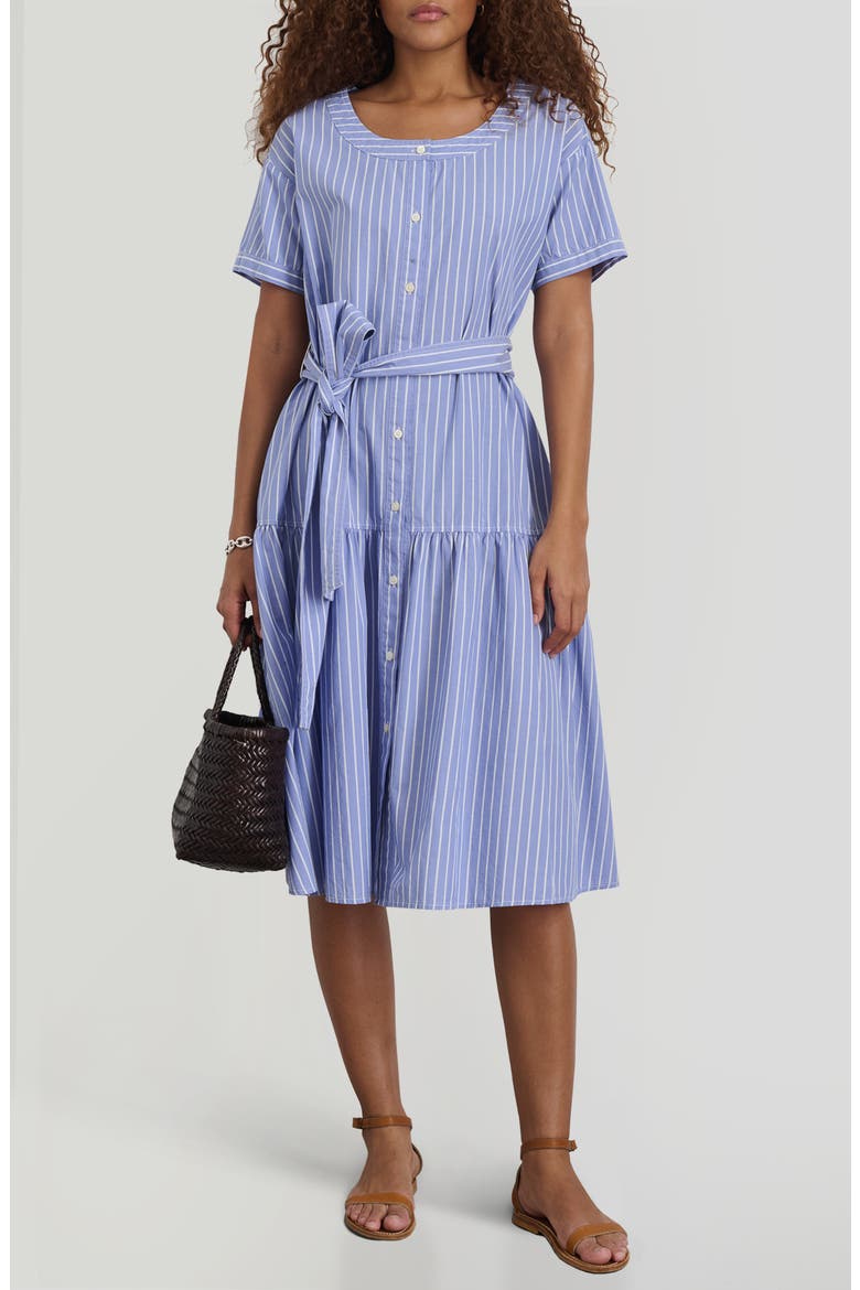 Josie Stripe Cotton Shirtdress, Alternate, color, BLUE/ OFF WHITE