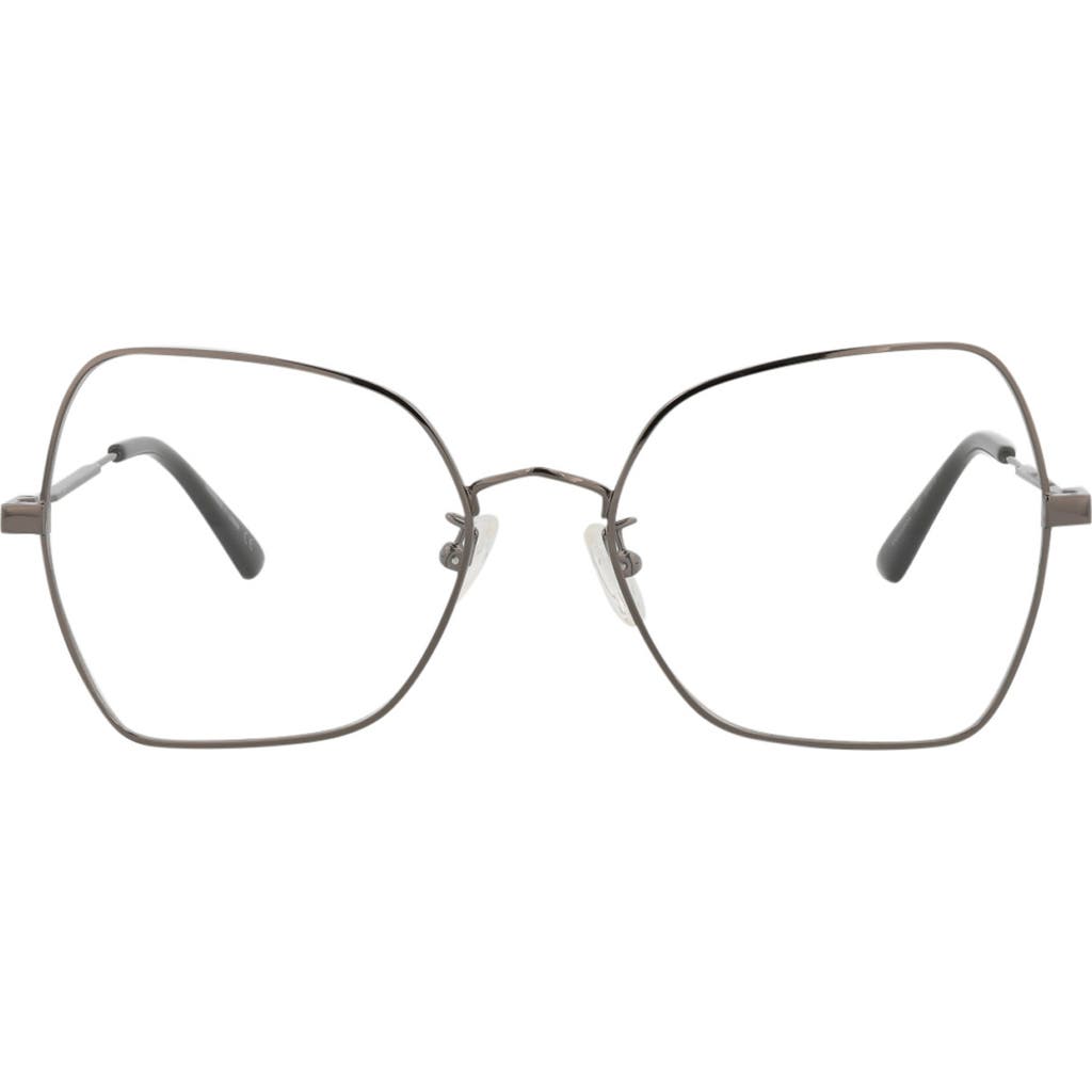 Alexander Mcqueen Mcqueen 55mm Square Optical Glasses In Ruthenium Transparent