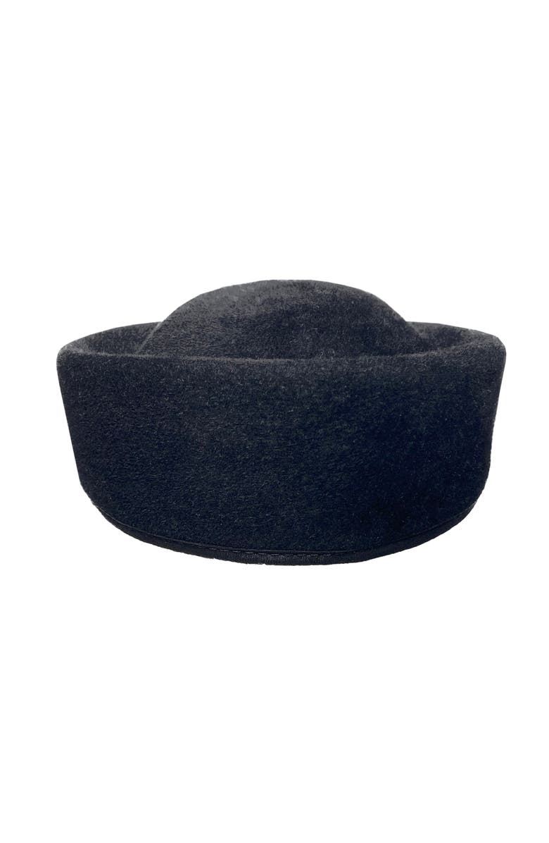 Binata Millinery Kahon Pillbox Fascinator Hat, Main, color, Black