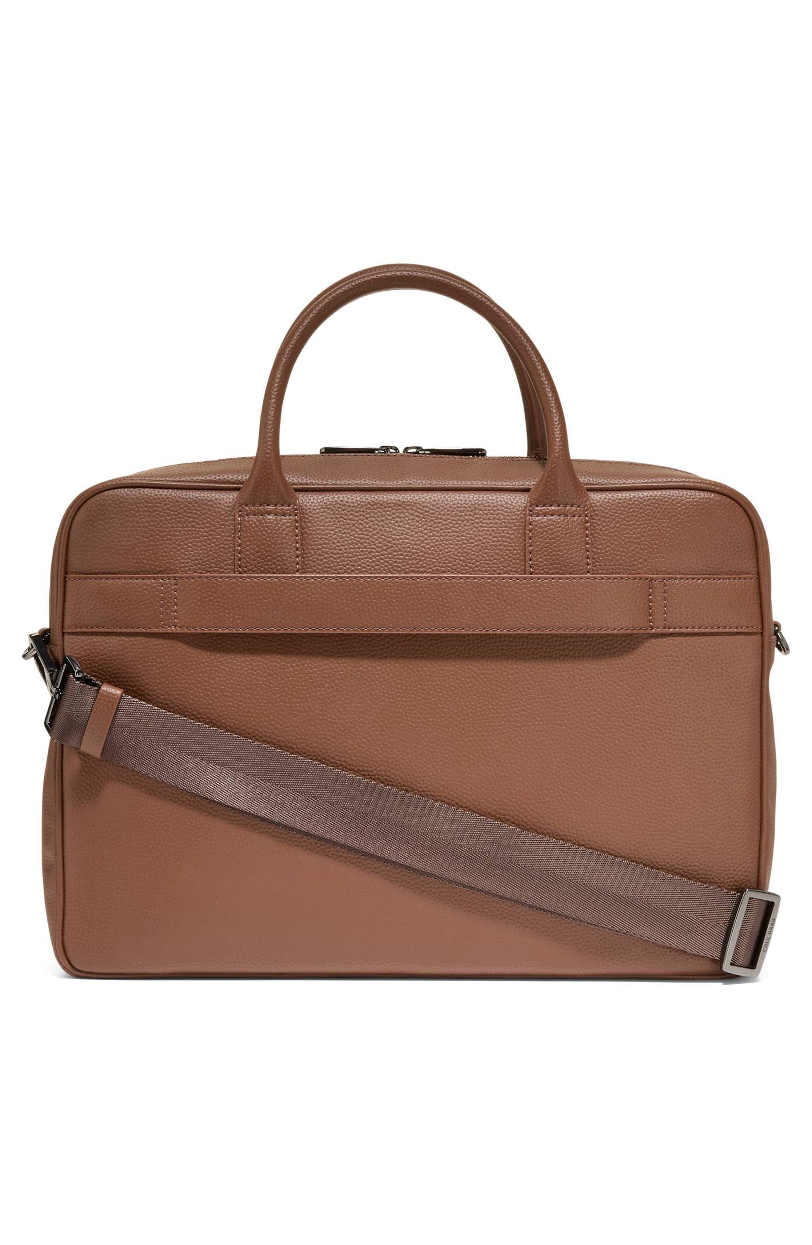 Cole Haan Belmont Leather Briefcase, Alternate, color, Dark Sequoia