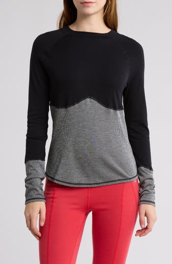 Free People Moonlight Wool Blend Base Layer T-shirt In Black