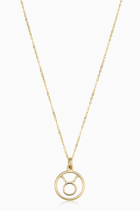 14K Gold Zodiac Pendant Necklace