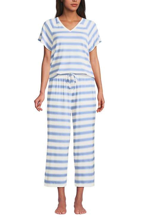 Cooling Pajama Set - Short Sleeve Top and Crop Pants
