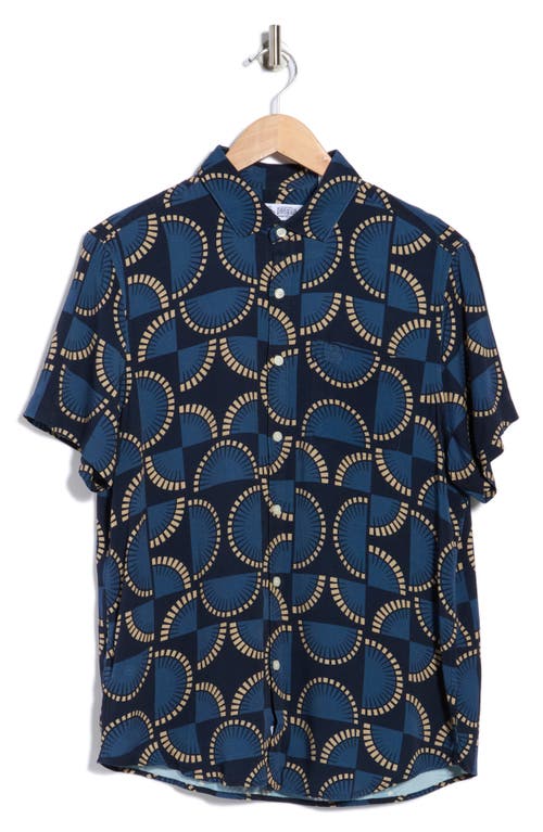 Original Penguin Fans Short Sleeve Button-up Shirt In Blue