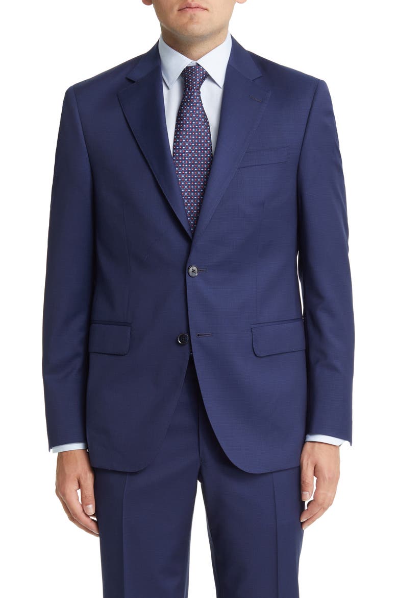 Tailored Fit Wool Suit, Alternate, color, BLUE