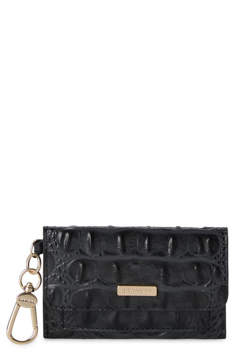 Ricki Croc Embossed Leather Card Case