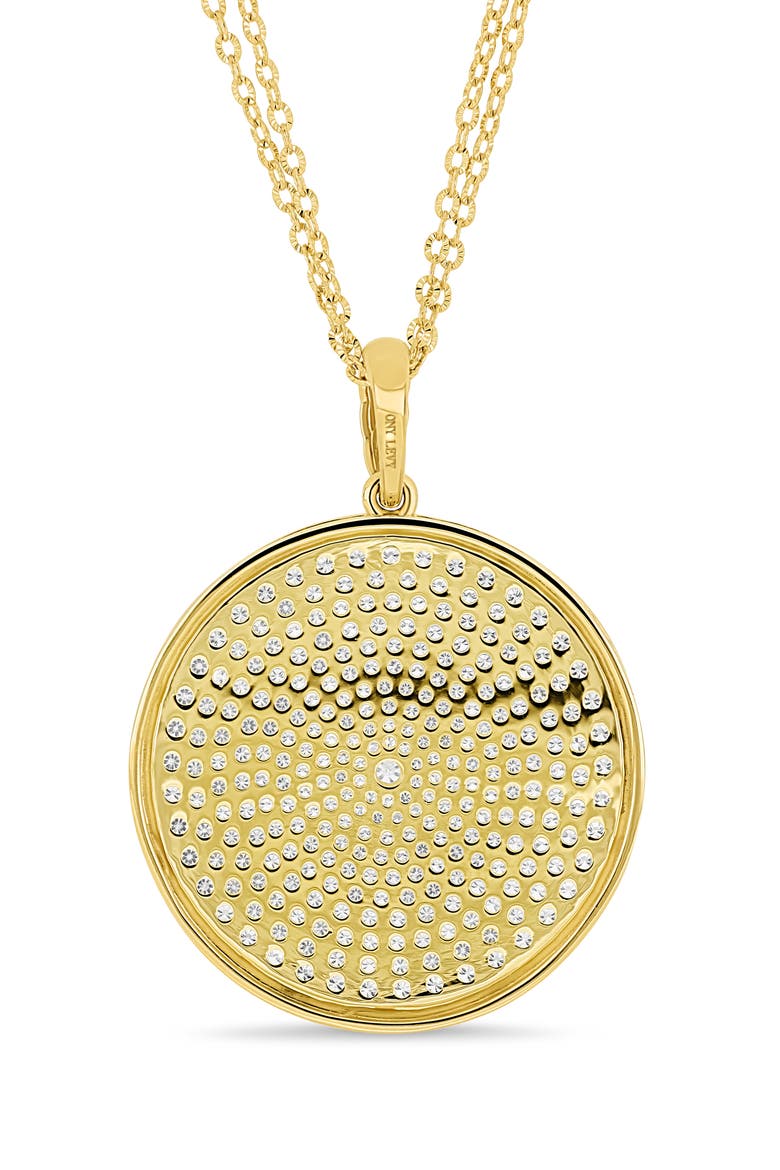 18K Gold Bardot Natural Diamond Large Medallion Pendant Necklace, Alternate, color, 18K YELLOW GOLD